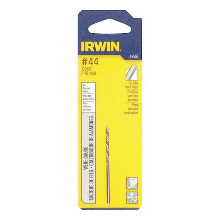 Irwin Irwin No 44 X 2-1/8 in. L High Speed Steel Jobber Length Wire Gauge Bit Straight Shank 1 pk 81144